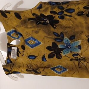 Women's black..blue and olive designs maxi dress.Sleeveless